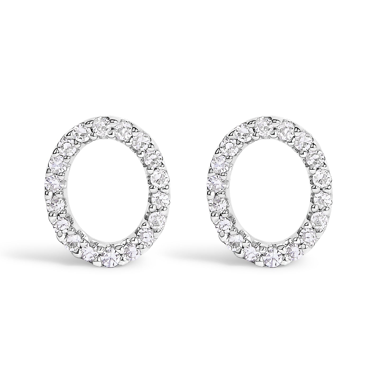 10K White Gold 1/10 Cttw Diamond Initial â€œAâ€ Stud Earring
