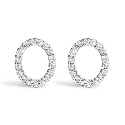 10K White Gold 1/10 Cttw Diamond Initial â€œAâ€ Stud Earring