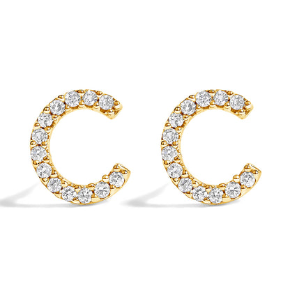 10K White Gold 1/10 Cttw Diamond Initial â€œAâ€ Stud Earring