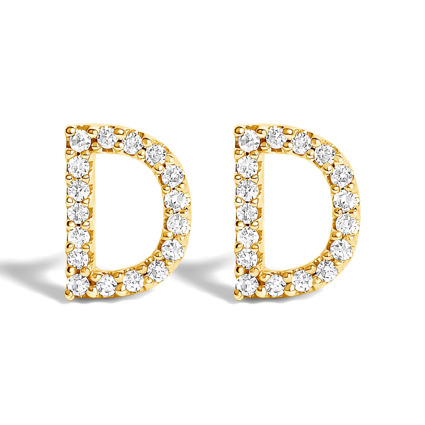 10K White Gold 1/10 Cttw Diamond Initial â€œAâ€ Stud Earring