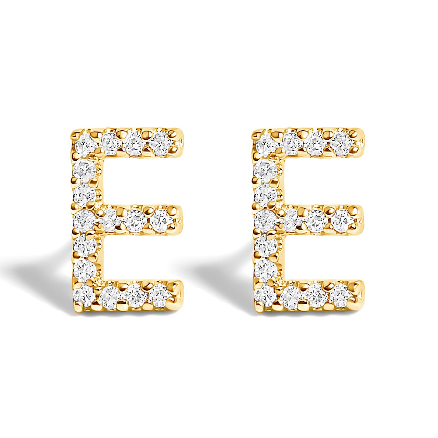 10K White Gold 1/10 Cttw Diamond Initial â€œAâ€ Stud Earring