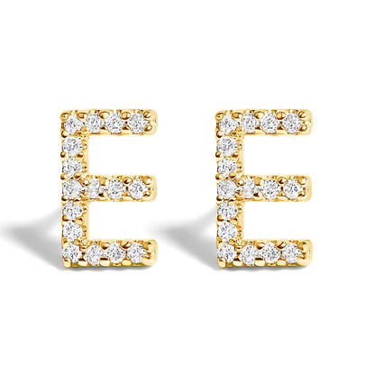 10K White Gold 1/10 Cttw Diamond Initial â€œAâ€ Stud Earring