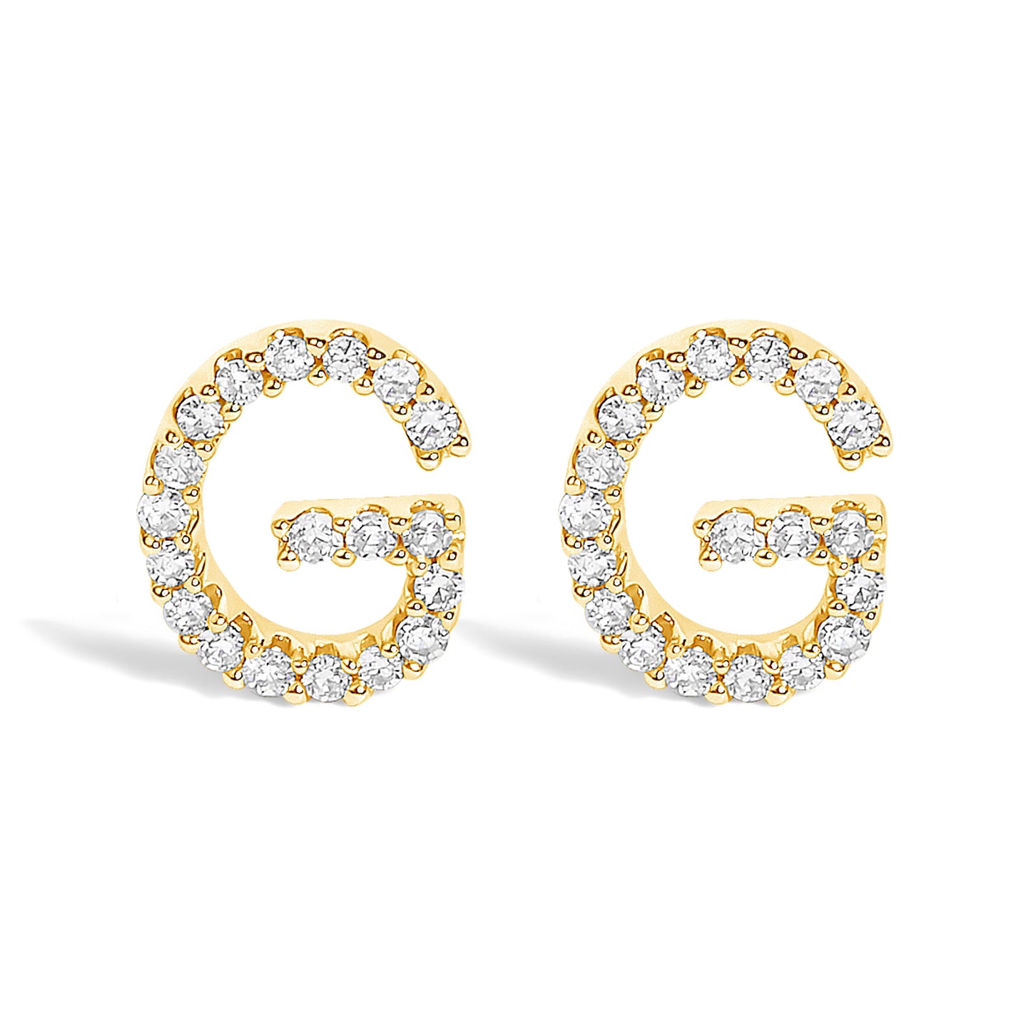 10K White Gold 1/10 Cttw Diamond Initial â€œAâ€ Stud Earring