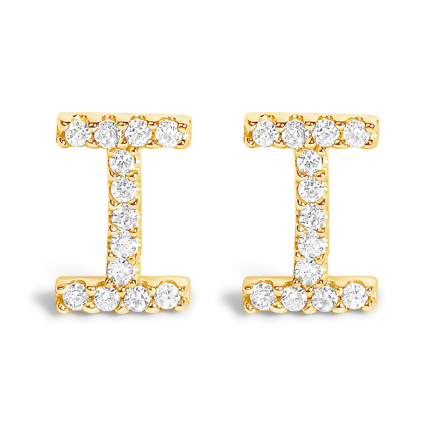10K White Gold 1/10 Cttw Diamond Initial â€œAâ€ Stud Earring