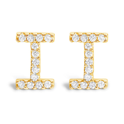10K White Gold 1/10 Cttw Diamond Initial â€œAâ€ Stud Earring