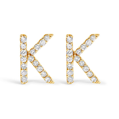 10K White Gold 1/10 Cttw Diamond Initial â€œAâ€ Stud Earring