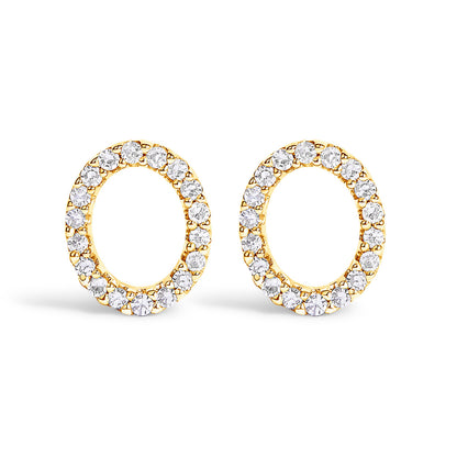10K White Gold 1/10 Cttw Diamond Initial â€œAâ€ Stud Earring