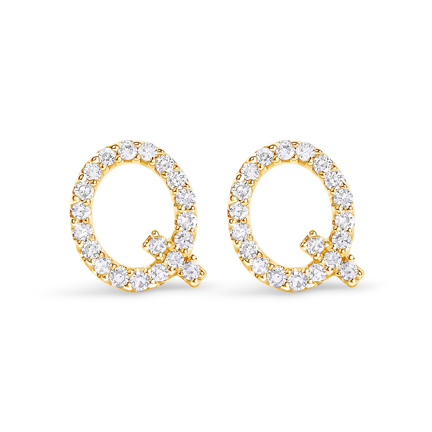 10K White Gold 1/10 Cttw Diamond Initial â€œAâ€ Stud Earring