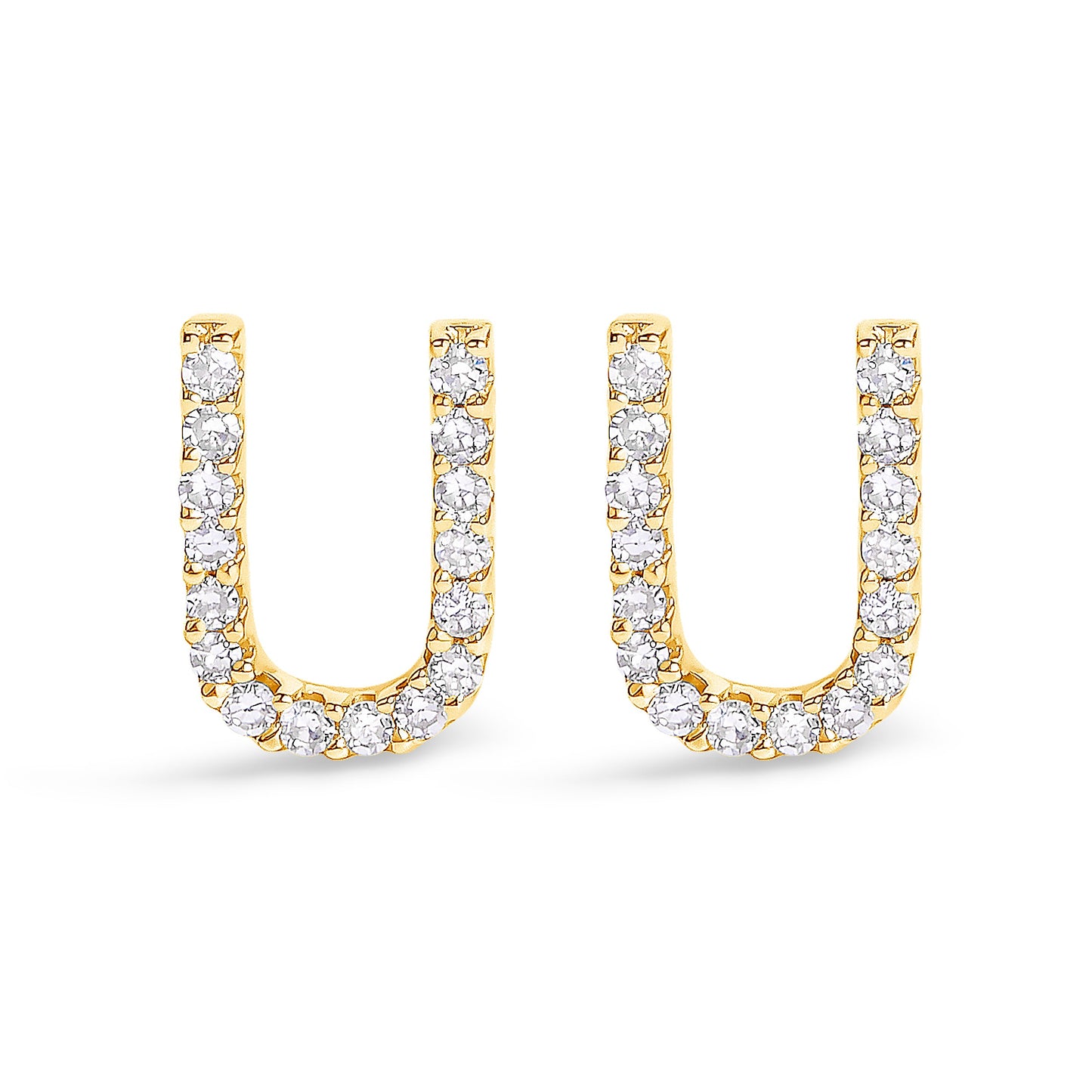 10K White Gold 1/10 Cttw Diamond Initial â€œAâ€ Stud Earring