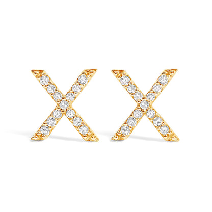 10K White Gold 1/10 Cttw Diamond Initial â€œAâ€ Stud Earring