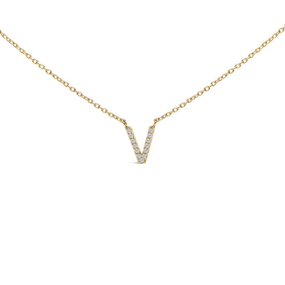 10K White Gold Diamond Accent "A" Block Initial Pendant Necklace