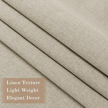 120" Wx96 L Linen Room Divider Drapes for Doorway/Glass Window/Sliding Door/Patio, Extra Wide Pinch Pleated Full Blackout Curtains for Girls Boys Teen Kids Room, 1 Panel, Beige