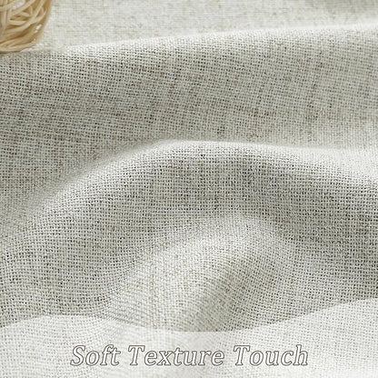 92 Inch Long Curtains 2 Panels,Back Tab Hook Belt with Hooks,Modern Neutral French Style Pleat Look Soundprof Linen Drop Cloth Traverse Blackout Curtains for Living Room 50W x 92L Natural Cream