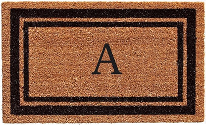 Calloway Mills 152963672A Black Border 36" x 72" Monogram Doormat Letter (A)