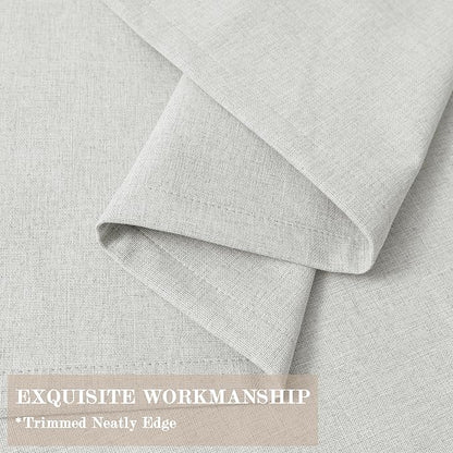 Extra Wide 100% Blackout Linen Textured Curtains - Room Dividers, W200 x L96 (1 Panel), Pinch Pleat Drapes for Living Room, Full Light Block Out Drapery for Sliding Door, Greyish White
