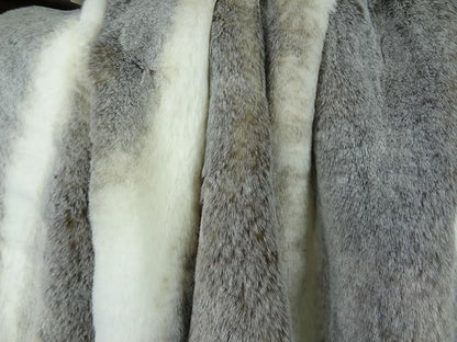 Tissavel Chinchilla Faux Fur Throw Blanket & Bedspread - Chinchilla Faux Fur - Gray Ivory Chinchilla Fur Throw - Luxury Soft Fur, Handmade in US, 16444