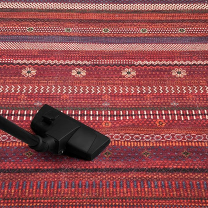 Keen Home Design 5x7 Rug - Machine Washable Area Rug with Non-Slip Backing, Ideal for Living Room, Dining Room, Bedroom - Vintage, Easy Clean, Durable, Low Pile Rug - (5' x 7')