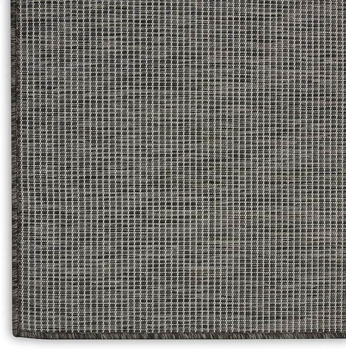 Nourison Positano Indoor-Outdoor Charcoal 6' x 9' Area Rug, Easy Cleaning, Non Shedding, Bed Room, Living Room, Dining Room, Backyard, Deck, Patio (6x9)