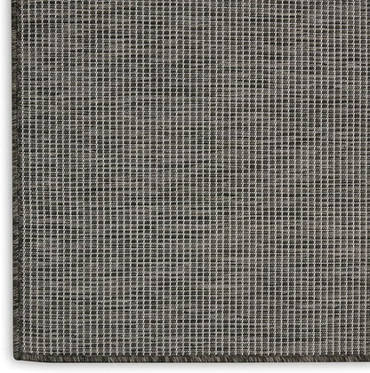 Nourison Positano Indoor-Outdoor Charcoal 6' x 9' Area Rug, Easy Cleaning, Non Shedding, Bed Room, Living Room, Dining Room, Backyard, Deck, Patio (6x9)