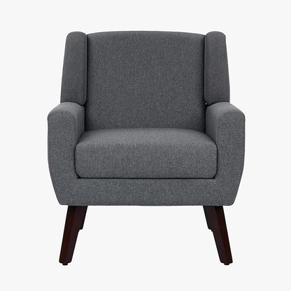 UIXE Accent Chairs Set of 2, Fabric Upholstered Armchair for Living Room, Comfy Arm Chair Single Sofa Bedroom Side Reading Seat - Flax Gray
