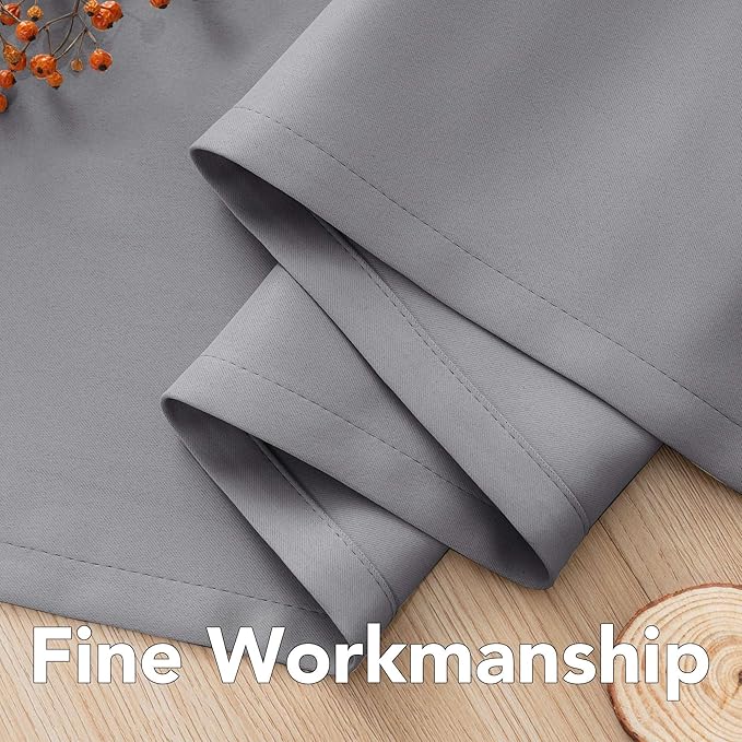 H.VERSAILTEX Blackout Curtains for Bedroom Thermal Insulated Room Darkening Living Room Curtains 72 Inch Long Grommet Privacy Protection Window Curtain Panels/Drapes for Nursery, 2 Panels, Dove Grey