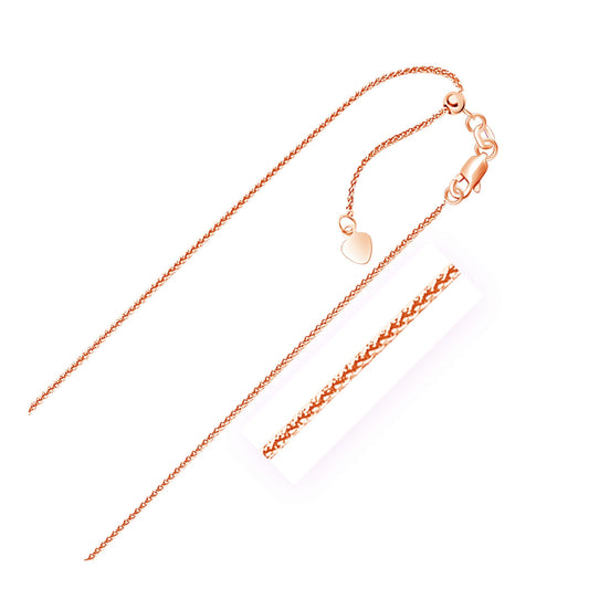 Chaîne ajustable en or rose 14 carats (1,00 mm)