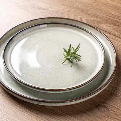 GBHOME Ceramic Dinnerware Sets for 12, 36 Pieces Stoneware Plates and Bowls Sets, Reactive Glaze Dishes -Scratch Resistant, Dishwasher&Microwave Safe, Green Wheat