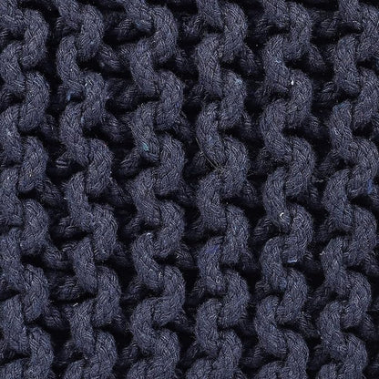 REDEARTH · Cube Low Pouf Foot Stool Ottoman - Hand Knitted Poof - Cord Boho Pouffe - Home Décor - Stuffed Footrest for Living Room - Nursery - Bedroom - Patio (16" x 16" x 8") - Navy Blue