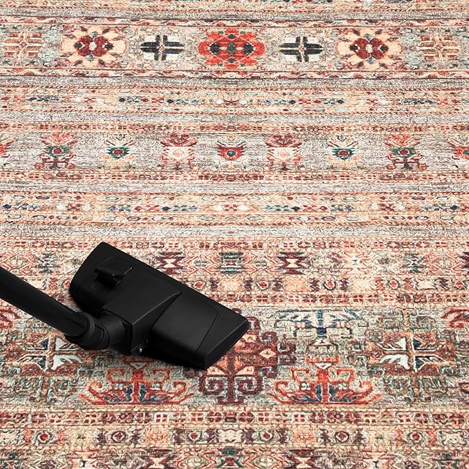 Keen Home Design 2x7 Rug - Machine Washable Runner Rug with Non-Slip Backing, Ideal for Hallway, Entryway, Kitchen, Laundry Room - Vintage, Easy Clean, Durable, Low Pile Rug - (2'6" x 7')