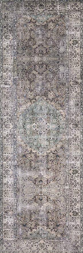 Loloi Layla Collection LAY-06 Taupe/Stone 2'-6" x 9'-6" .13" Thick Runner Rug, Soft, Durable, Vintage Inspired, Distressed, Low Pile, Non-Shedding, Easy Clean, Printed, Living Room Rug