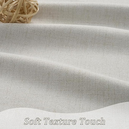 RAIN CITY Natural Birch Blackout Curtains 63 Inch Long 2 Panel Set, Boho Farmhouse Linen Drapes for Bedroom Textured Hook Included 50" x 63"