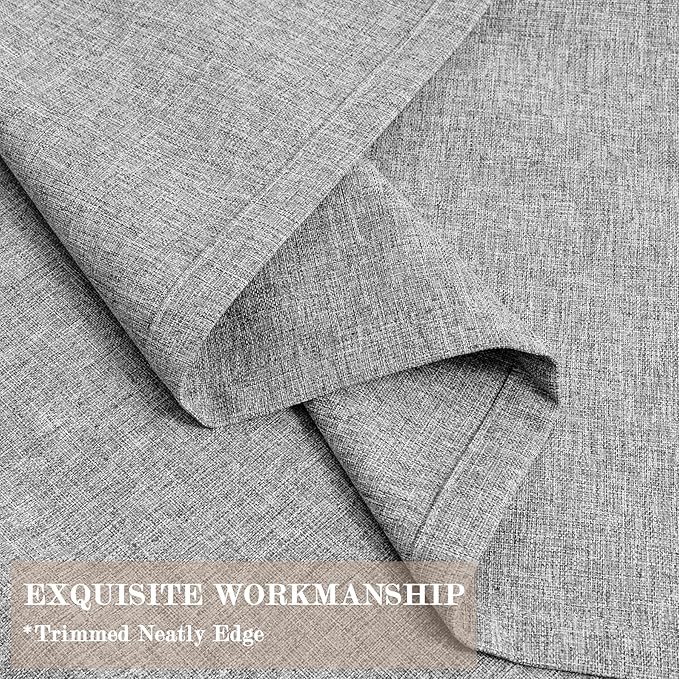 Room Divider Curtains Screen Partitions, Linen Look 100% Blackout Drapery 108 Inches Long, 100" Wide Pinch Pleated Window Drapes, Privacy Protecting, Light Blocking, (1 PC, Light Grey)