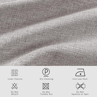 Macochico Pinch Pleated Blackout Linen Curtains 96 Inches Long 100% Light Blocking Burlap Curtains for Bedroom Living Room Thermal Window Panels with Tieback 72”Wx96”L Browish Grey 1 Panel