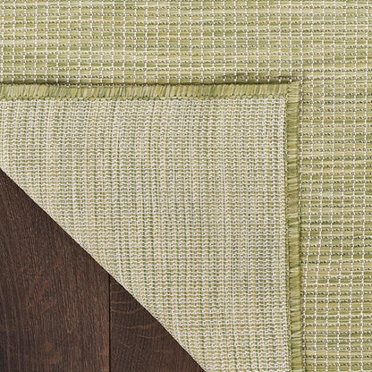 Nourison Home Positano Indoor/Outdoor Green 9' x 12' Area Rug, Easy Cleaning, Non Shedding, Bed Room, Living Room, Dining Room, Backyard, Deck, Patio (9x12)