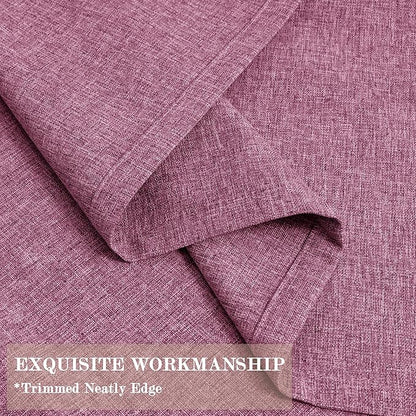 Extra Wide 100% Blackout Linen Textured Curtains - Room Dividers, W150 x L108 (1 Panel), Pinch Pleat Drapes for Living Room, Full Light Block Out Drapery for Sliding Door, Lilac