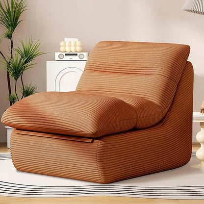 Misolant Bean Bag Chairs，Big Corduroy Fabric Sofa Bean Bag Chair for Adults and Teens with High-Resilience Sponge, Non-Slip Base Floor Lounge Sofa for Home, Living Room, Bedroom, Gaming Brown