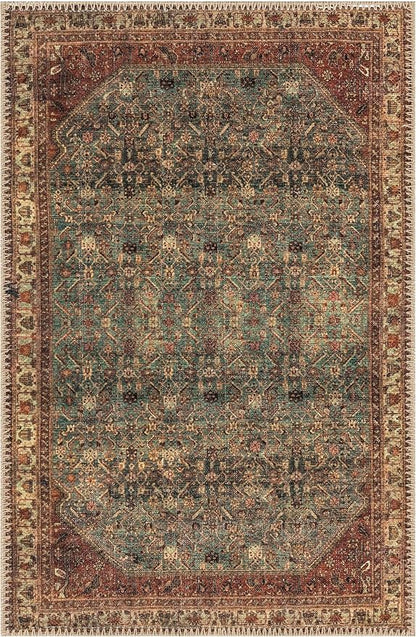 Keen Home Design 2x3 Rug - Machine Washable Entry Rug with Non-Slip Backing, Ideal for Enteryway, Kitchen, Bathroom, Laundry Room - Vintage, Easy Clean, Durable, Low Pile Rug - (2' x 3')