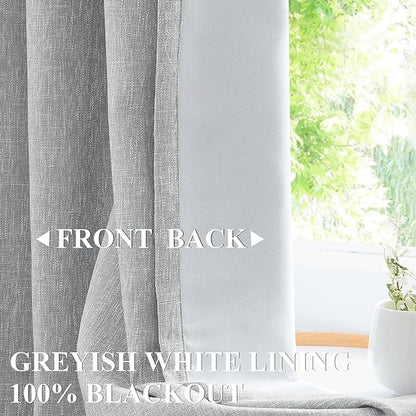 Vision Home Silver Grey Pinch Pleated Full Blackout Curtains Room Darkening Window Curtains 108 inch for Living Room Bedroom Thermal Insulated Pinch Pleat Drapes with Hooks Back Tab 2 Panel 40"Wx108"L