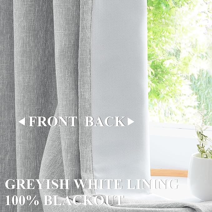 Vision Home Silver Grey Pinch Pleated Full Blackout Curtains Room Darkening Window Curtains 84 inch for Living Room Bedroom Thermal Insulated Pinch Pleat Drapes with Hooks Back Tab 2 Panel 40" Wx84 L