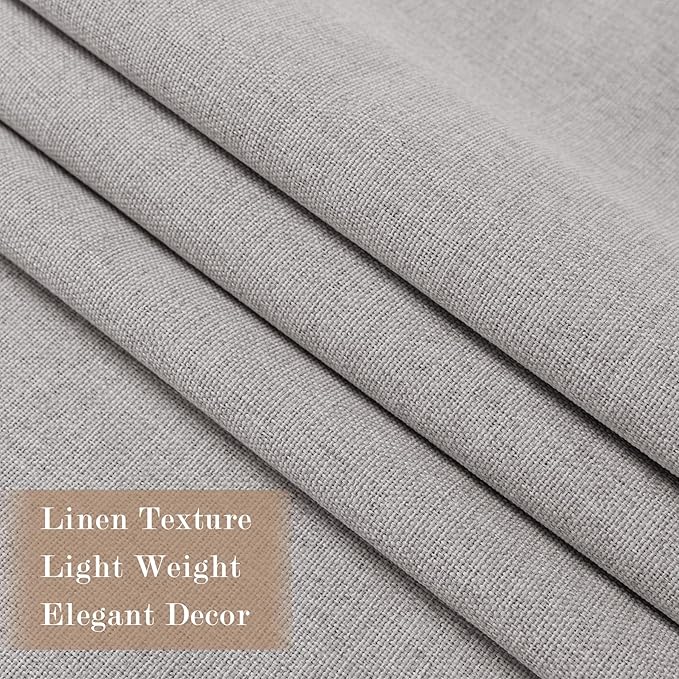70" W x 108" L Faux Linen Room Divider Curtains, Full Blackout Pinch Pleated Drapes for Traverse Rod, Bedroom Divider Privacy Drapery with Hooks for Ceiling Track, 1 Panel, Browish Grey