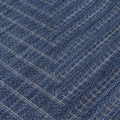 Adiva Rugs Outdoor Indoor Area Rug, Weather Resistant, Easy to Clean, Stain Resistant Floor Mat for Dining Room, Backyard, Deck, Patio (Navy Weiss, 2'6" x 7')