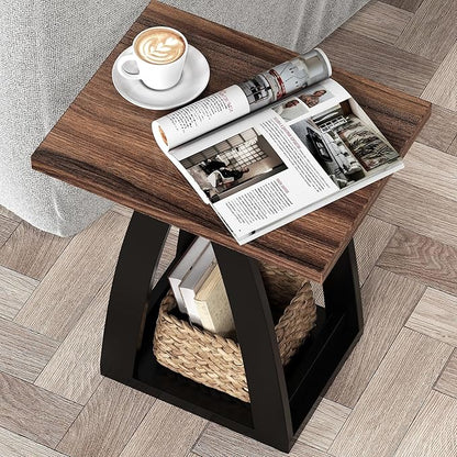End Table Set of 2, Side Table, Nightstand, Sofa Side Table with Shelf, Modern End Table for Living Room, Bedroom
