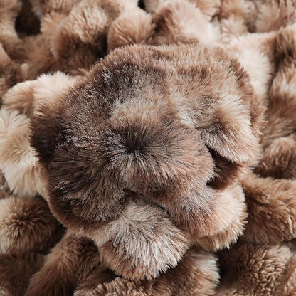UKELER Plush Furry Throw Blanket Large Super Soft Fluffy Blankets Throws for Bed, Couch, Sofa, Office, Camping Plush Shaggy Faux Fur Blanket 60''x80'' Brown