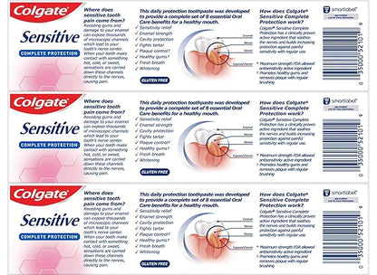 Colgate Sensitive Toothpaste, Complete Protection, Mint - 6 Ounce (Pack of 3)