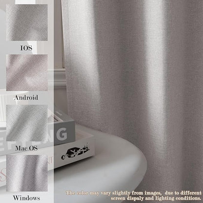Room Divider Curtains Screen Partitions, Linen Look 100% Blackout Drapery 84 Inches Long, 120" Wide Pinch Pleated Window Drapes, Privacy Protecting, Light Blocking, (1 PC, Browish Grey)
