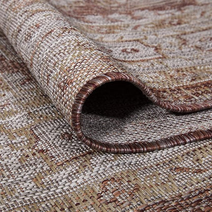 Keen Home Design Terrace Outdoor Area Rug - 8x10 Washable Indoor/Outdoor Rug for Patio, Kitchen, Balcony, Beach, Garden, Deck and Porch, Size: 7'7"x10'