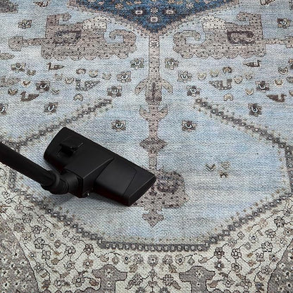 Keen Home Design 9x12 Rug - Machine Washable Area Rug with Non-Slip Backing, Ideal for Living Room, Dining Room, Bedroom - Vintage, Easy Clean, Durable, Low Pile Rug - (9' x 12')