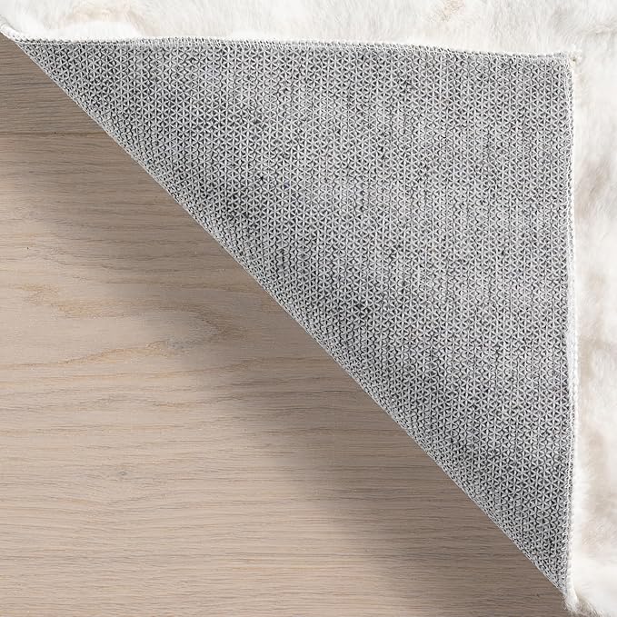 nuLOOM Jeni Checkered 6 Round Machine Washable Area Rug for Living Room Bedroom Dining Room Kitchen, Off White
