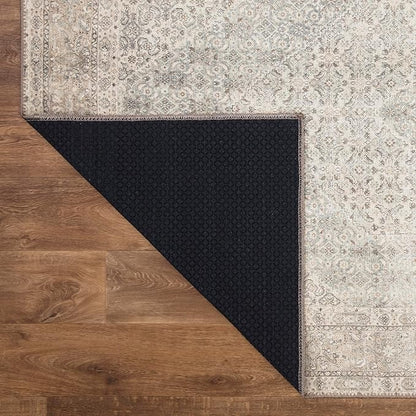 Keen Home Design 5x7 Rug - Machine Washable Area Rug with Non-Slip Backing, Ideal for Living Room, Dining Room, Bedroom - Vintage, Easy Clean, Durable, Low Pile Rug - (5' x 7')