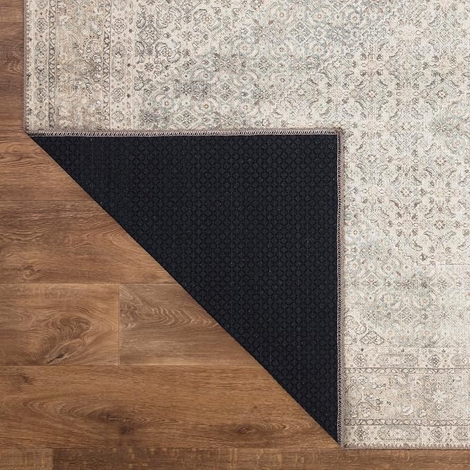 Keen Home Design 2x7 Rug - Machine Washable Runner Rug with Non-Slip Backing, Ideal for Hallway, Entryway, Kitchen, Laundry Room - Vintage, Easy Clean, Durable, Low Pile Rug - (2'6" x 7')